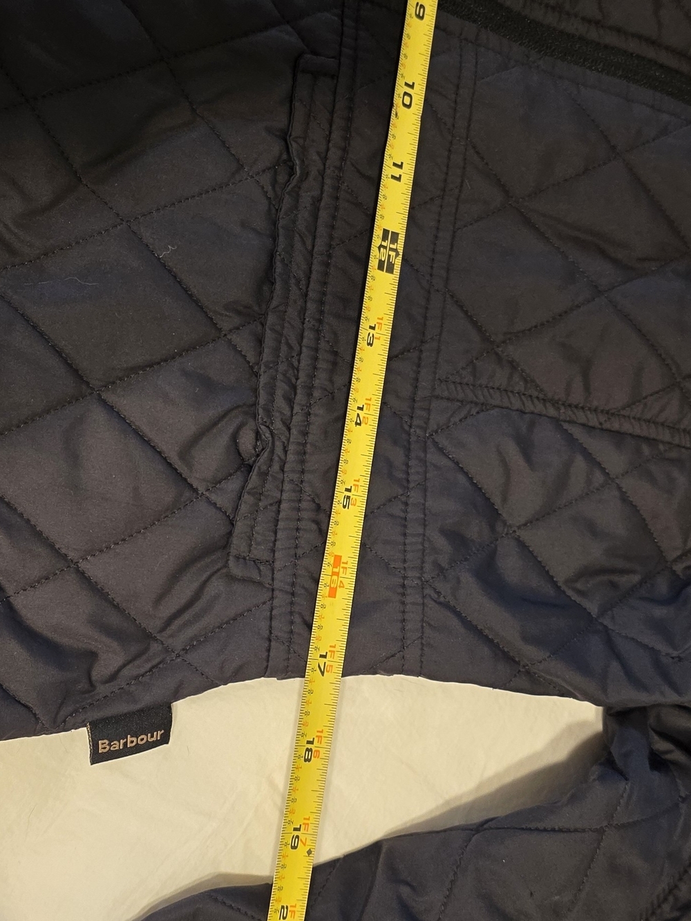 Barbour Black Quilted Zip-Front Jacket Lightweight Size 8 - Picture 8 of 15
